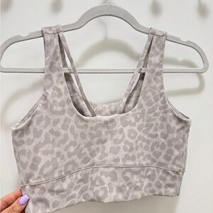 Leopard Print Gray Sports Bra